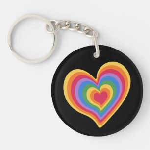 Rainbow heart. Pride gay love Keychain