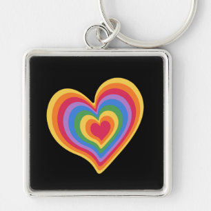 Rainbow heart. Pride gay love Keychain