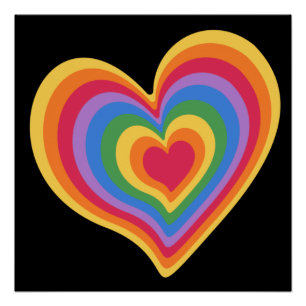 Rainbow heart. Pride gay love  Poster