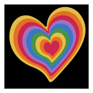 Rainbow heart. Pride gay love Poster