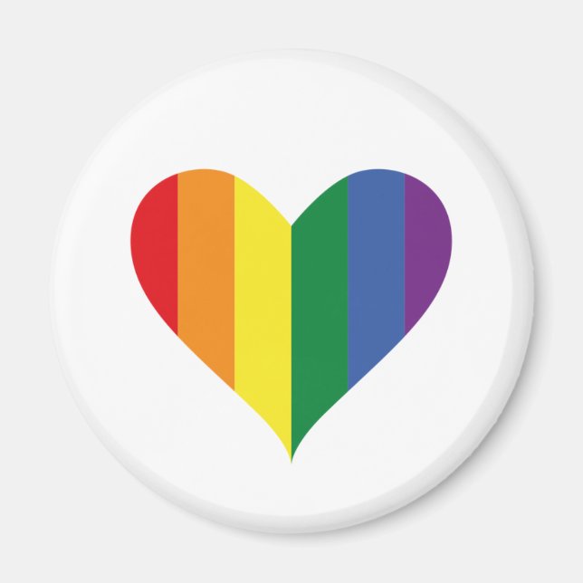 Rainbow Heart Pride Magnet (Front)