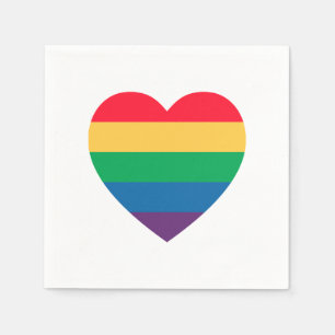 Rainbow Heart Pride Paper Napkins