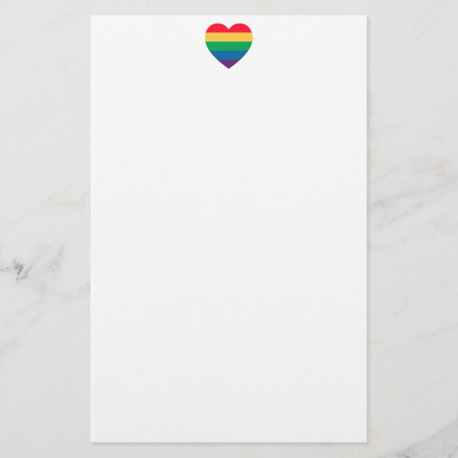 Rainbow Heart Pride Stationery (Front)