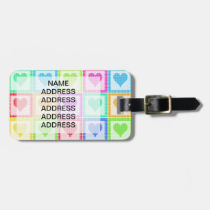 Rainbow Heart Quilt Pattern Luggage Tag