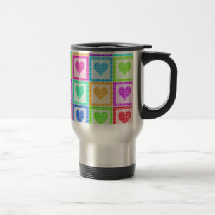 Rainbow Heart Quilt Pattern Travel Mug