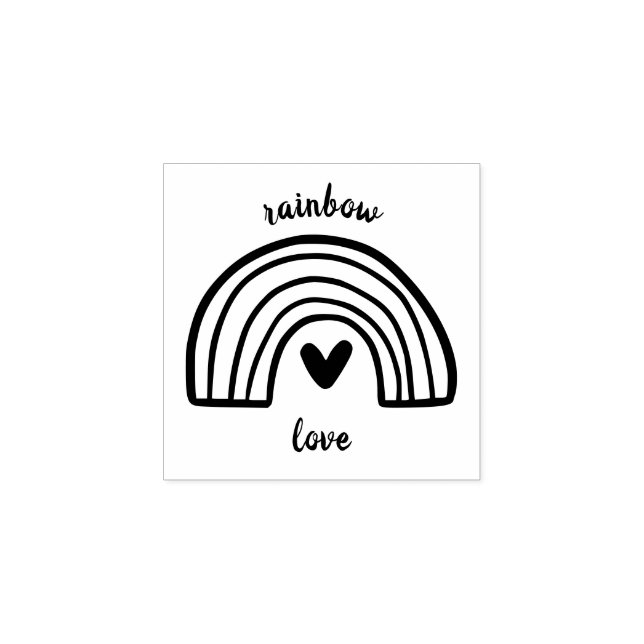Rainbow heart rubber stamp (Imprint)