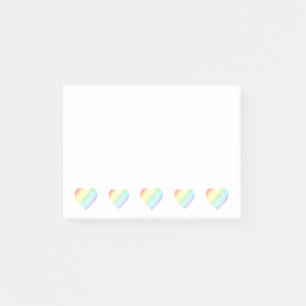 Rainbow Heart Shaped Heart Post-it Notes
