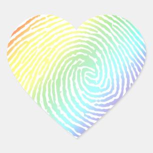 Rainbow Heart Shaped  Heart Sticker