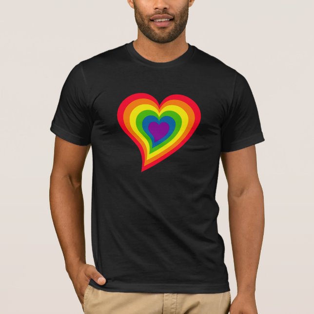 Rainbow Heart shirt - choose style & color (Front)