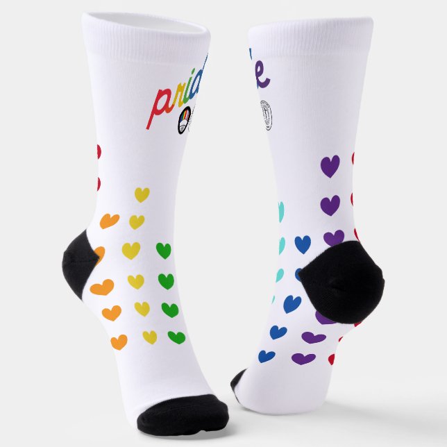 Rainbow Heart Socks | AOSA & AWS (Angled)