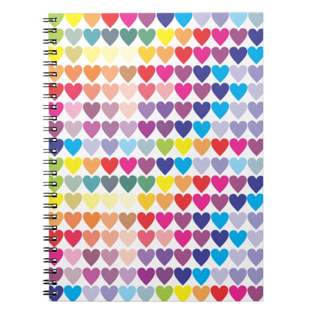 Rainbow Heart Spiral Notebook (Front)
