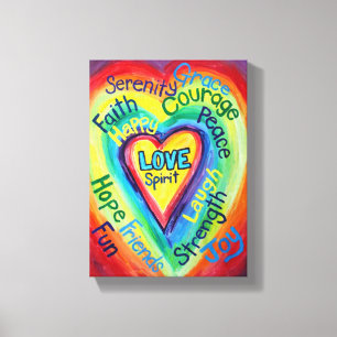 Rainbow Heart Spirit Painting Wrapped Canvas Art