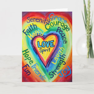 Rainbow Heart Spirit Words Card