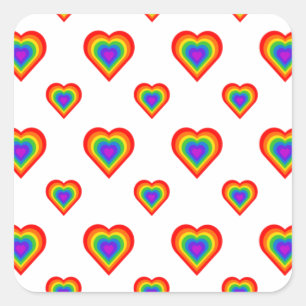 Rainbow Heart Square Sticker