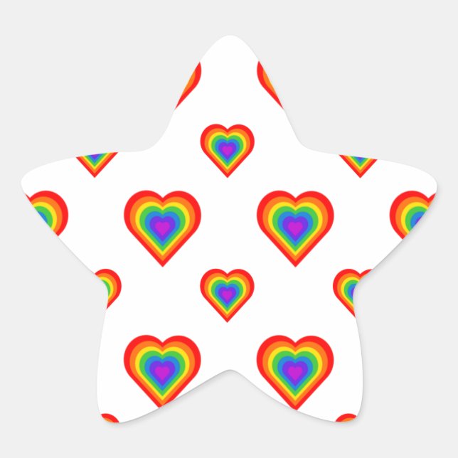 Rainbow Heart Star Sticker (Front)
