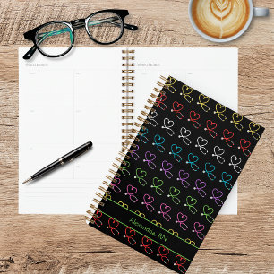 Rainbow Heart Stethoscope Planner