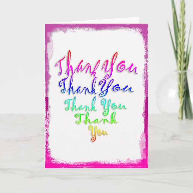 Rainbow Heart Thank You Card (Front)
