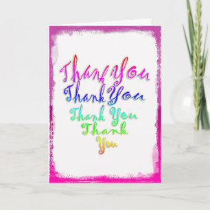 Rainbow Heart Thank You Card
