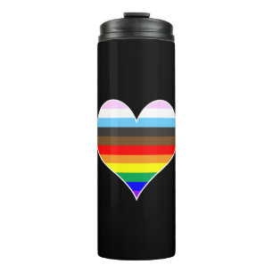 Rainbow Heart Thermal Tumbler