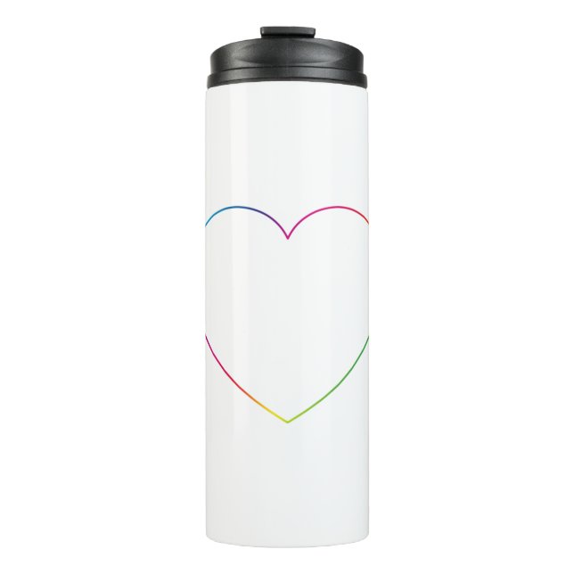 Rainbow heart thermal tumbler (Front)