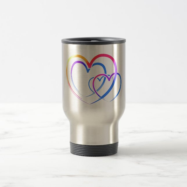Rainbow heart travel mug (Center)