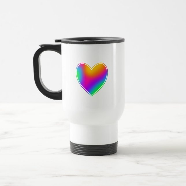 Rainbow Heart Travel Mug (Left)