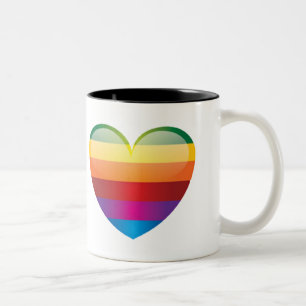 Rainbow Heart Two-Tone Coffee Mug