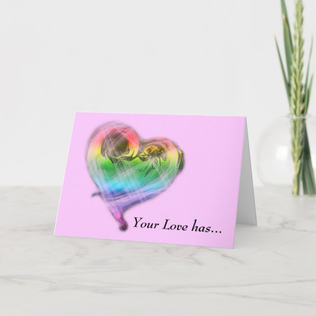 Rainbow Heart Valentine's Day Card (LGBTQ) (Front)