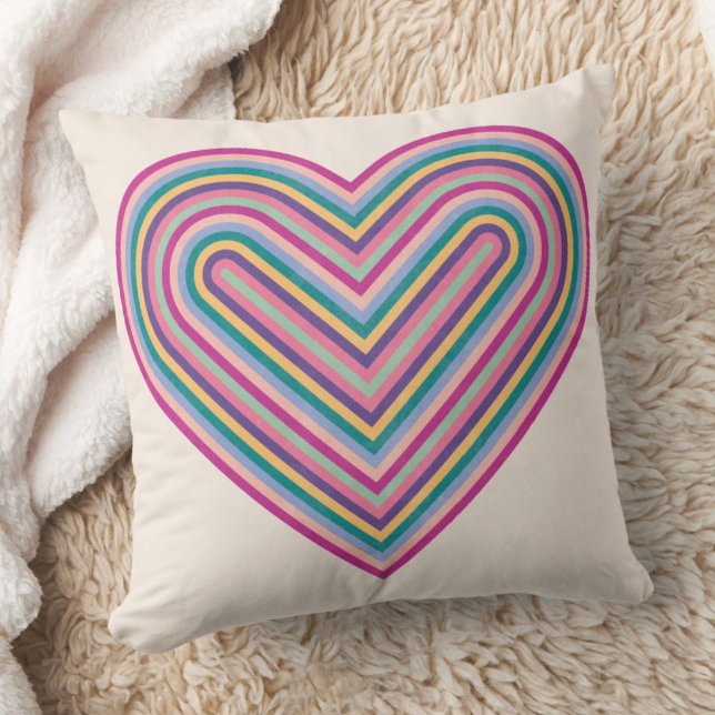 Rainbow Heart Valentine's Day Pillow - Purple (Creator Uploaded)
