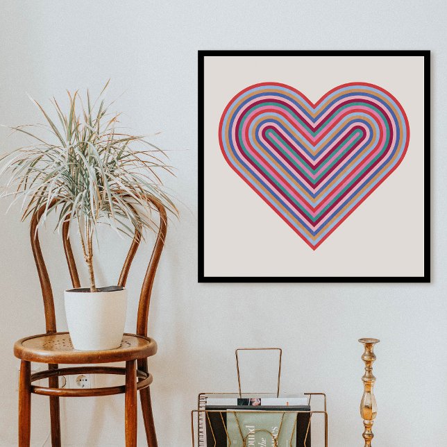 Rainbow Heart Valentine's Day Poster - Burgundy (Creator Uploaded)
