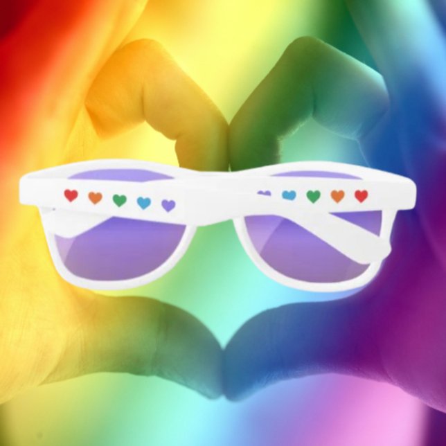 Rainbow Heart Vibes Sunglasses (Creator Uploaded)