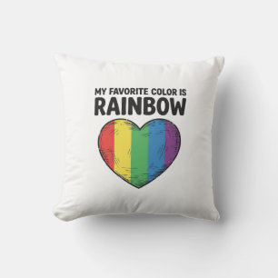 Rainbow Heart Vintage Engraving Favourite Colour S Cushion