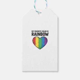 Rainbow Heart Vintage Engraving Favourite Colour S Gift Tags