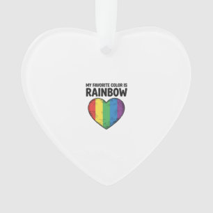 Rainbow Heart Vintage Engraving Favourite Colour S Ornament