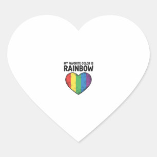 Rainbow Heart Vintage Engraving Favourite Colour S Sticker