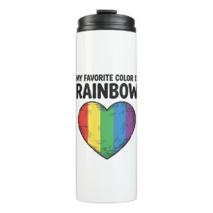 Rainbow Heart Vintage Engraving Favourite Colour S Thermal Tumbler