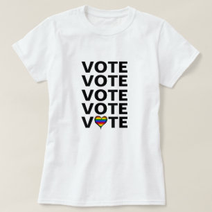 Rainbow Heart Vote Repeat T-Shirt
