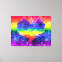 'Rainbow Heart' Watercolour Effect Abstract Art