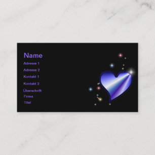 rainbow heart with asterisk on black business card