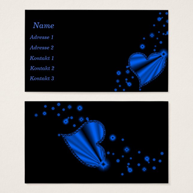 Rainbow Heart with Stars Business Cards (Front & Back)