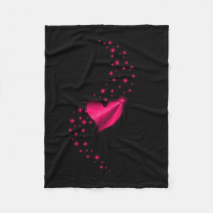 Rainbow Heart with Stars Fleece Blanket