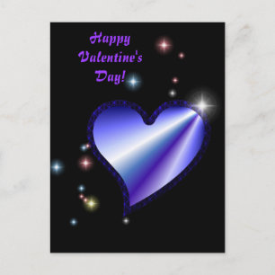 Rainbow Heart with Stars, Happy Valentine s Day Holiday Postcard