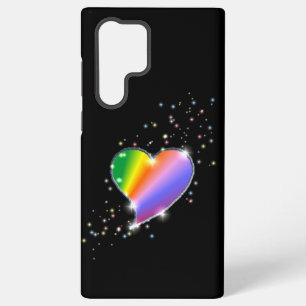 Rainbow Heart with Stars on black Samsung Galaxy Case