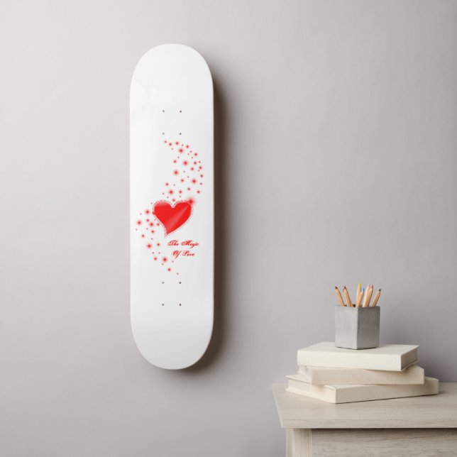 Rainbow Heart with Stars , The Magic Of Love Skateboard (Wall Art)