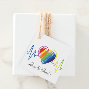 Rainbow Heartbeat   Artistic Abstract Gay Pride Ta Favour Tags
