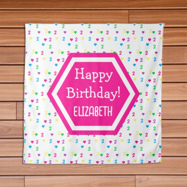 Rainbow Hearts 2nd Birthday Tapestry (Creator Uploaded)