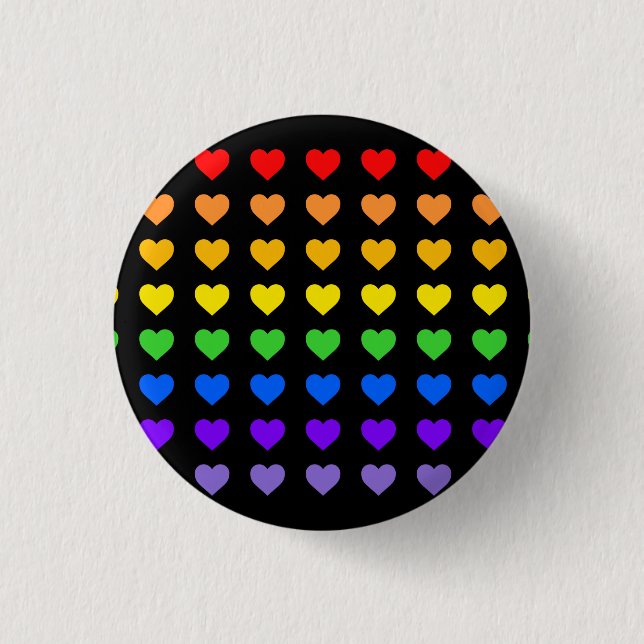 Rainbow Hearts   3 Cm Round Badge (Front)