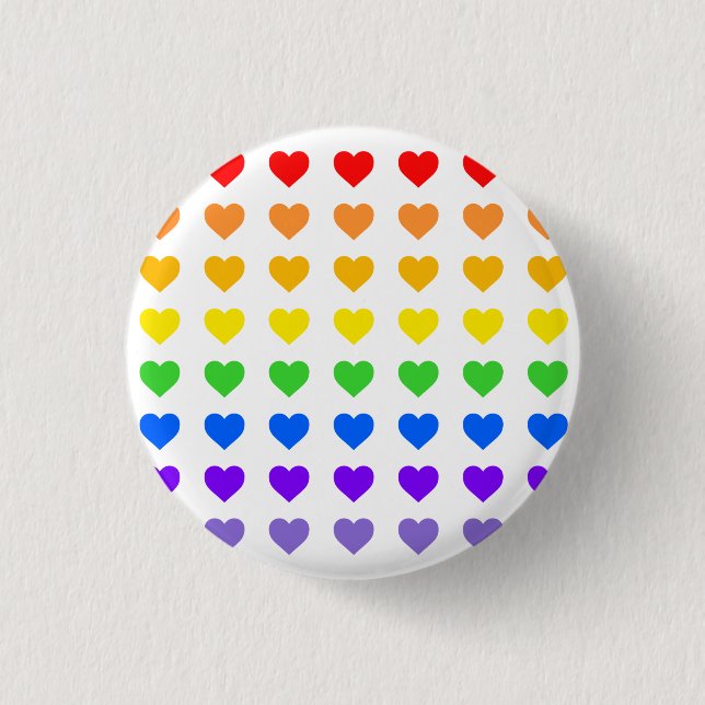 Rainbow Hearts   3 Cm Round Badge (Front)