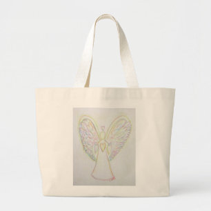 Rainbow Hearts Angel Art Tote Bag