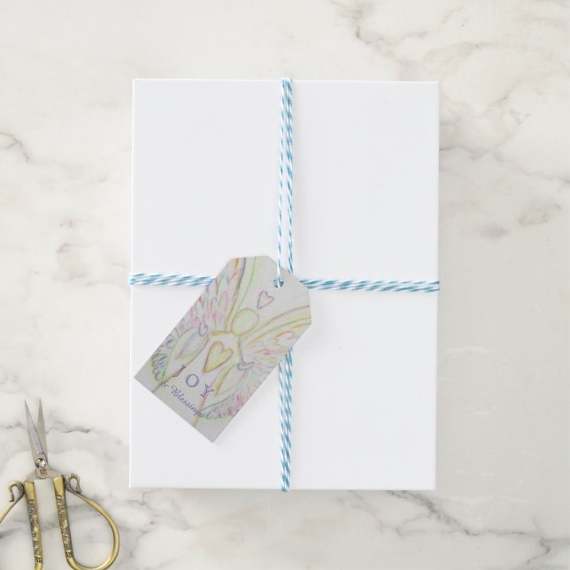 Rainbow Hearts Angel Blessings Customised Gift Tag (With Twine)